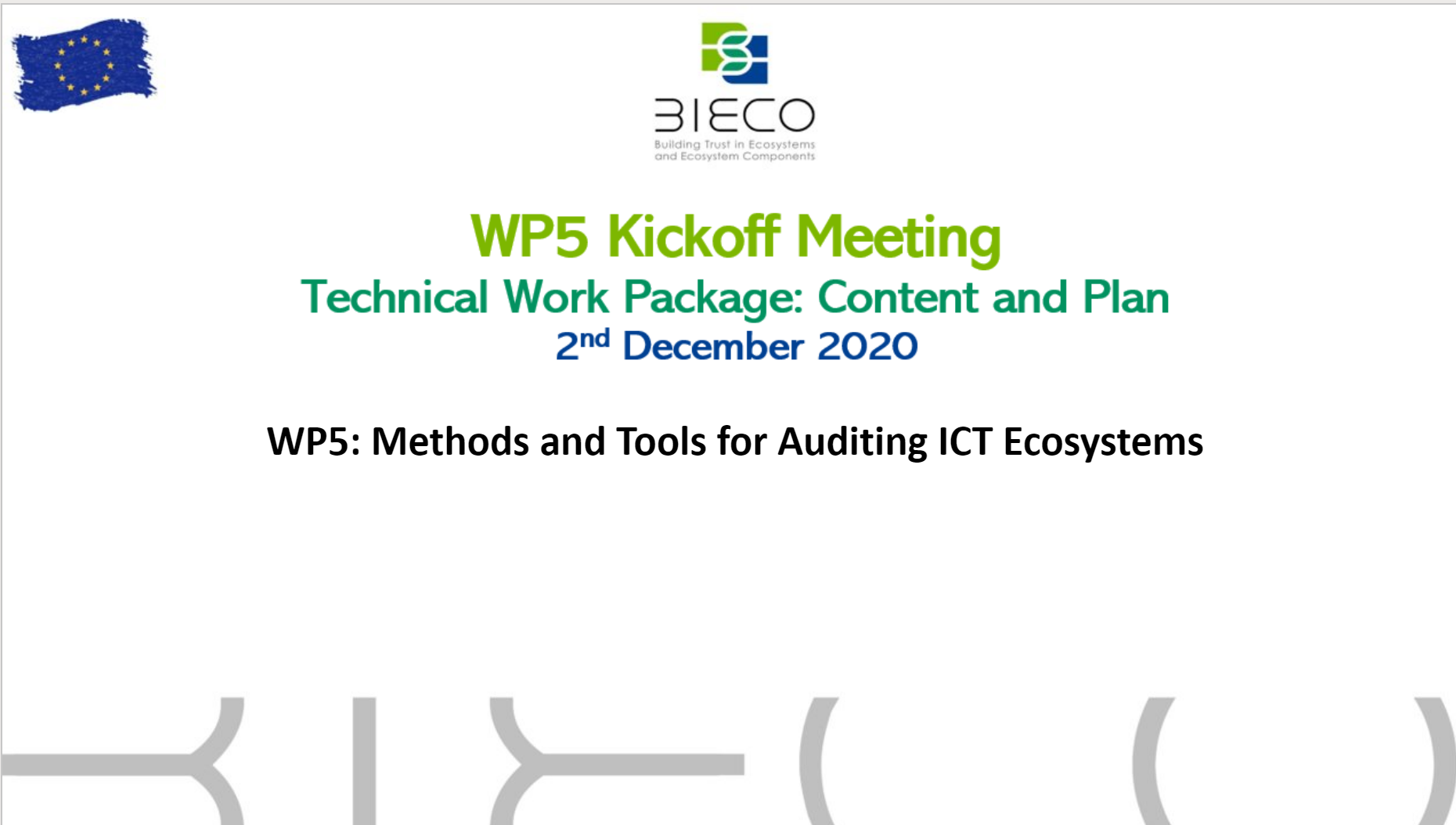 Bieco WP5 – Meeting introductiv